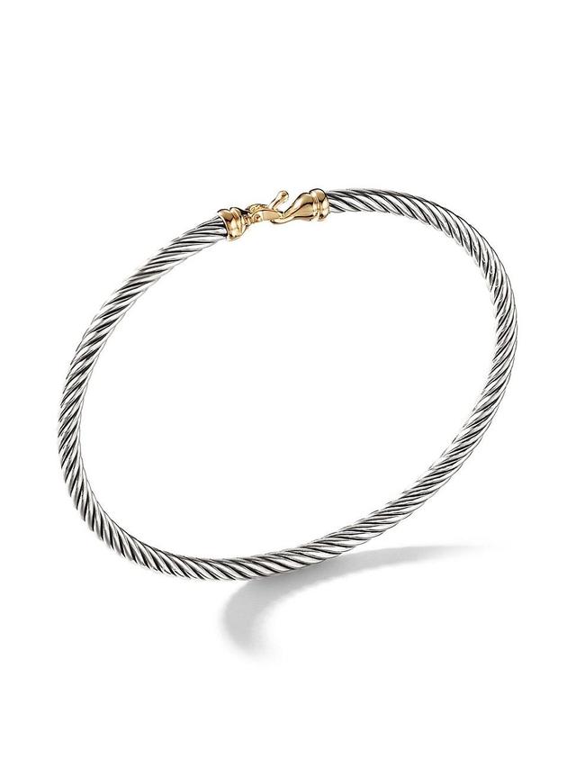 Cable Buckle Bracelet in Silver with 18K Gold, 3mm Product Image