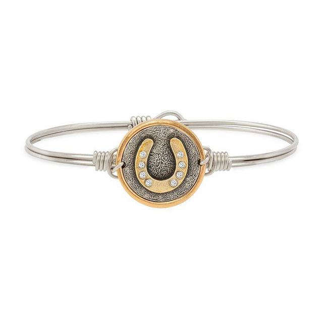 Luca + Danni Lucky Horseshoe Charm Bangle Bracelet, Womens Silver Tone Product Image