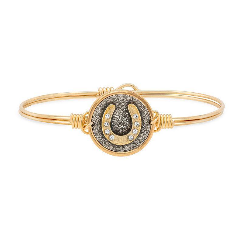 Luca + Danni Lucky Horseshoe Charm Bangle Bracelet, Womens Gold Tone Product Image