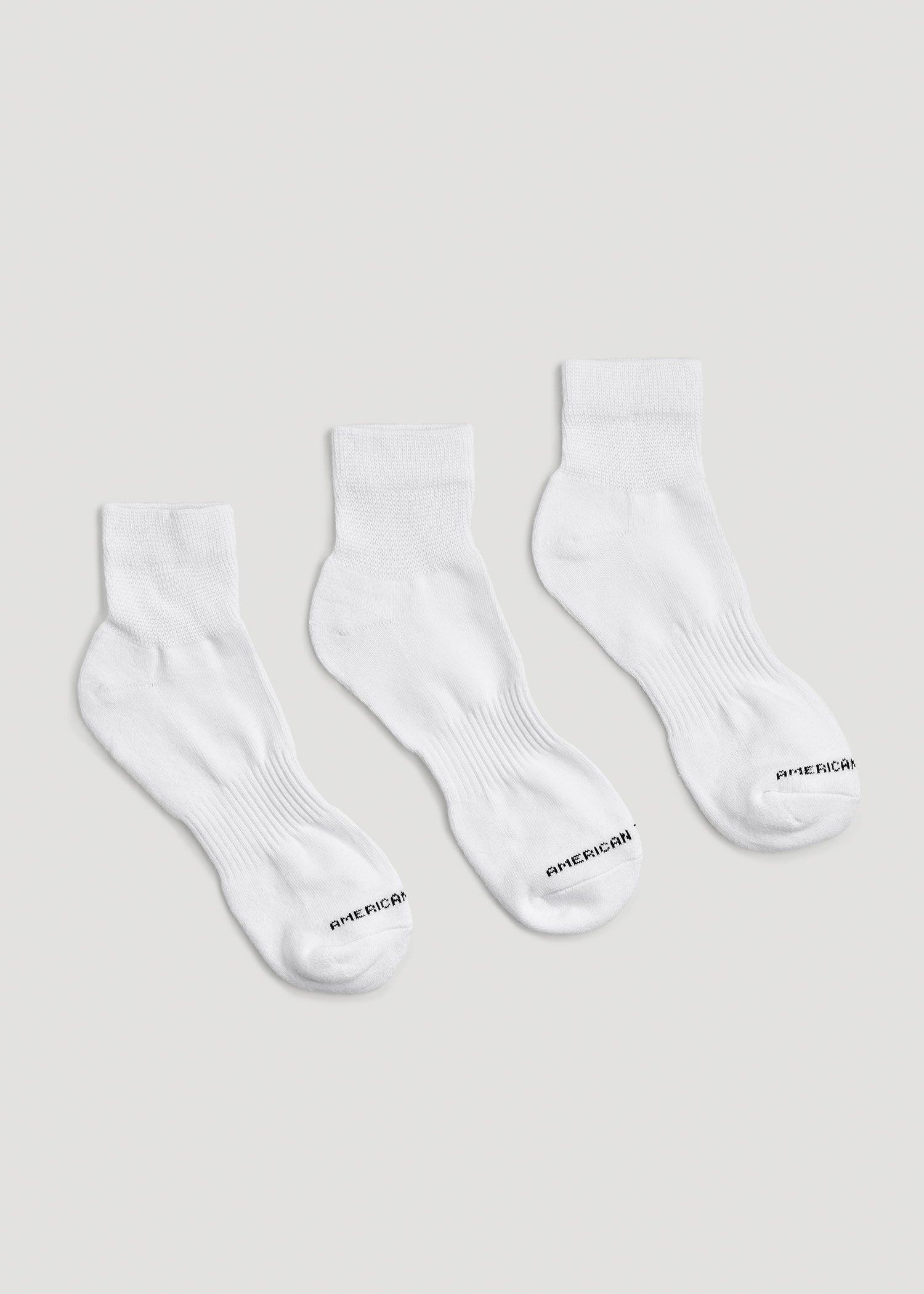 Men's Athletic Mid Ankle Socks (X-Large Size: 14-17) | White 3 Pack Male Product Image