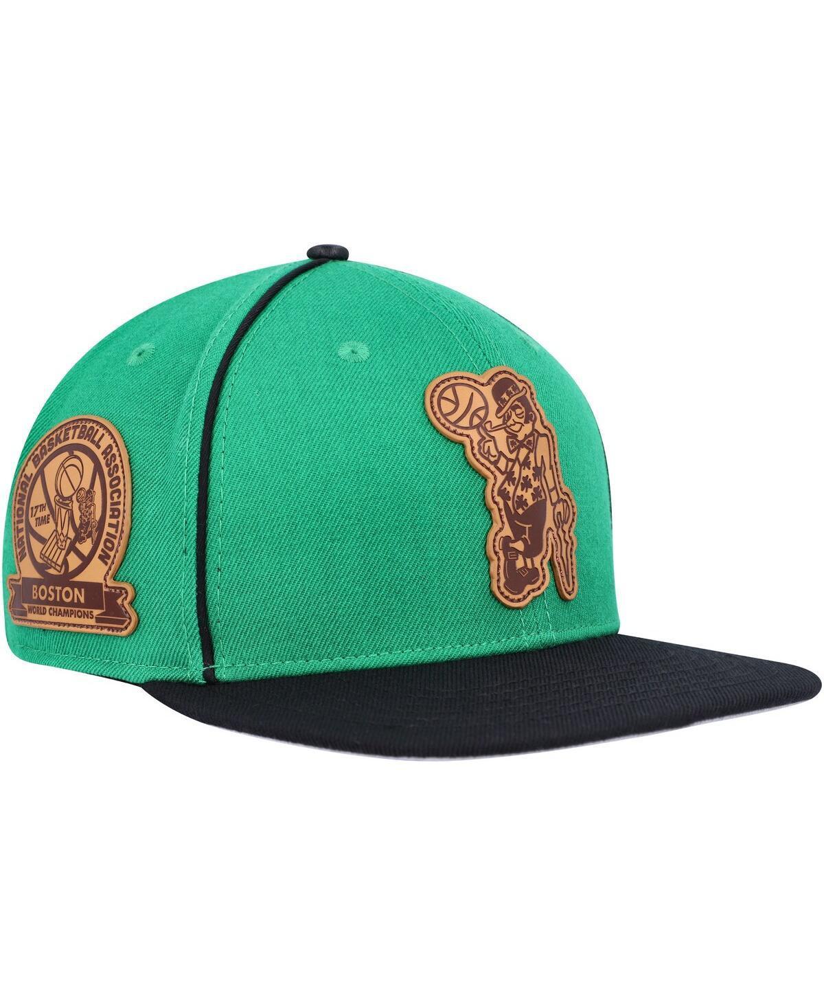 Mens Pro Standard Kelly Green Boston Celtics Heritage Leather Patch Snapback Hat - Kelly Green Product Image