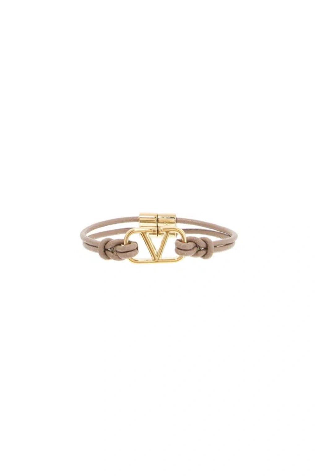 VALENTINO GARAVANI Leather Vlogo Signature Bracelet In Multicolor Product Image