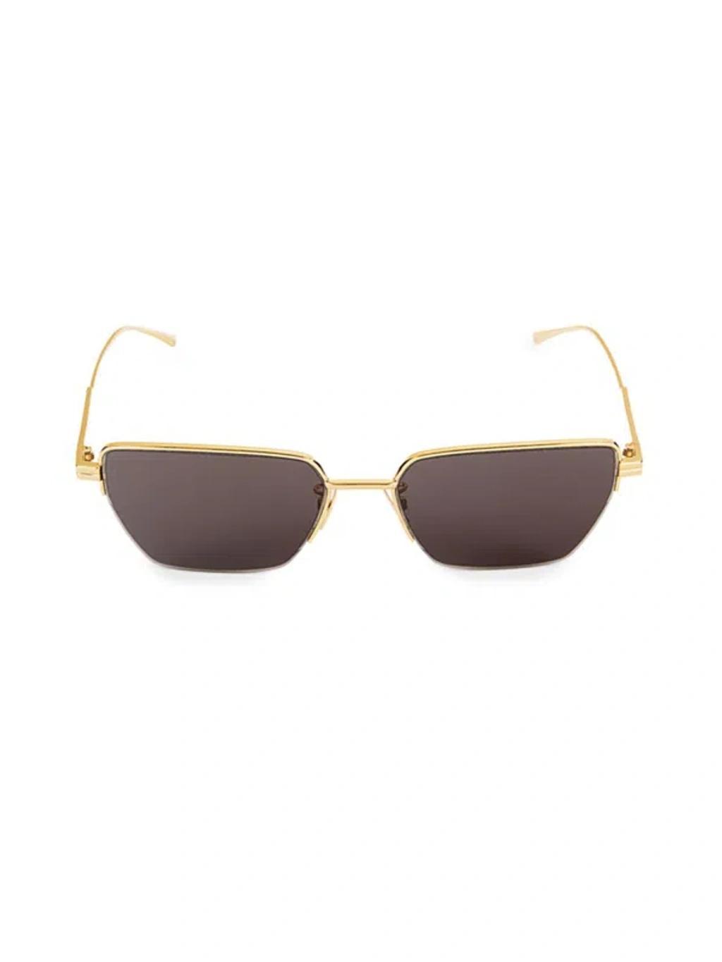 Women's 57mm Geometric Sunglasses In Gold Product Image