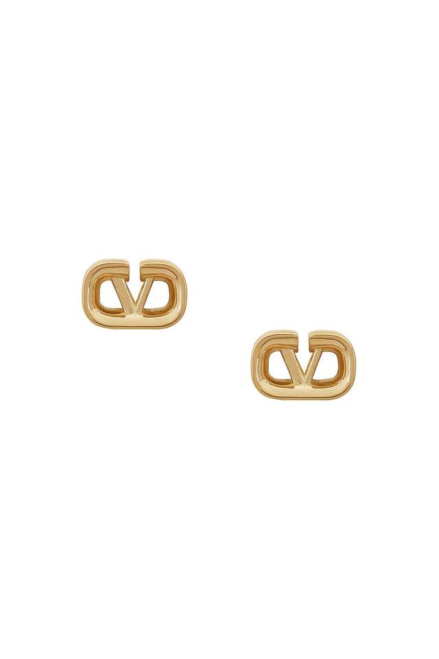 Valentino Garavani V Logo Signature Earrings in Metallic Gold Product Image