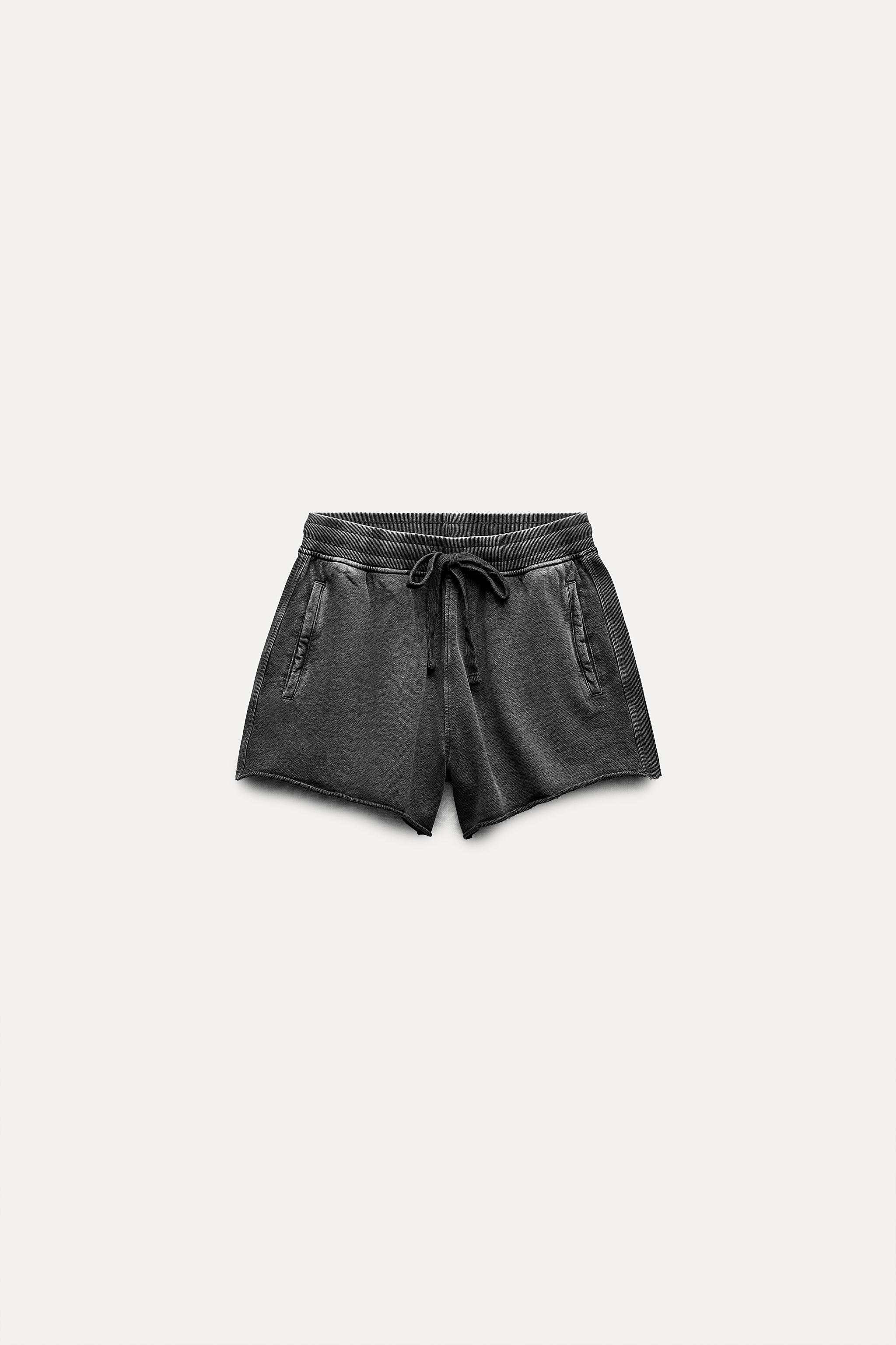 WASHED EFFECT PLUSH SHORTS Product Image