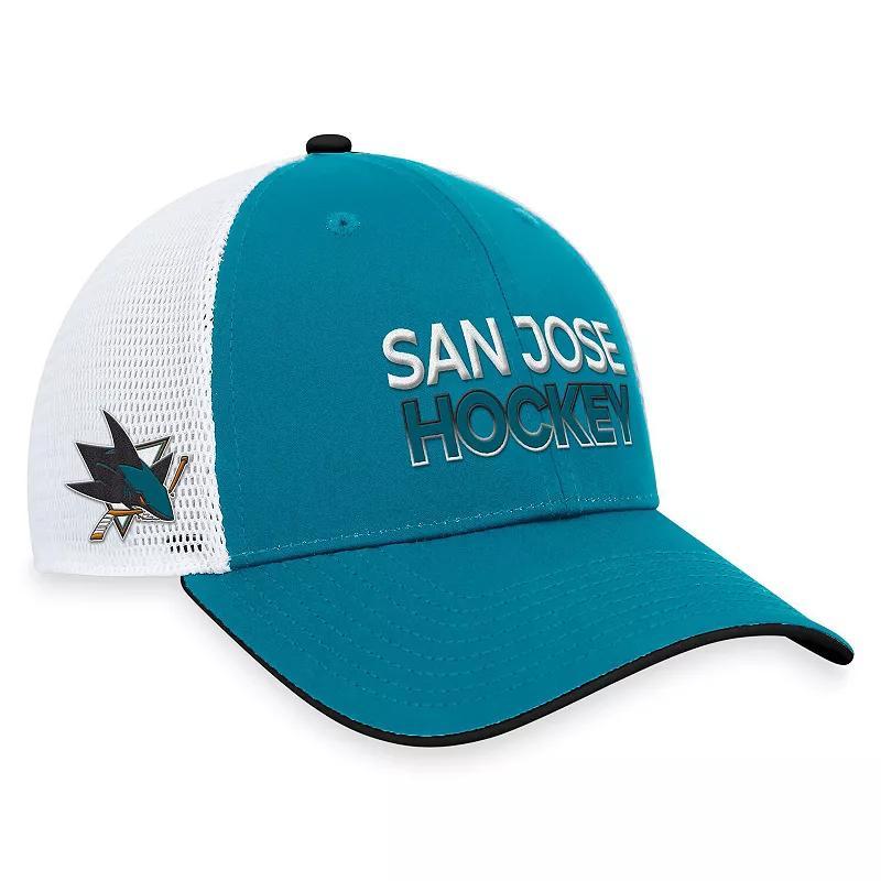 Mens Fanatics Branded Teal San Jose Sharks Authentic Pro Rink Trucker Adjustable Hat Product Image