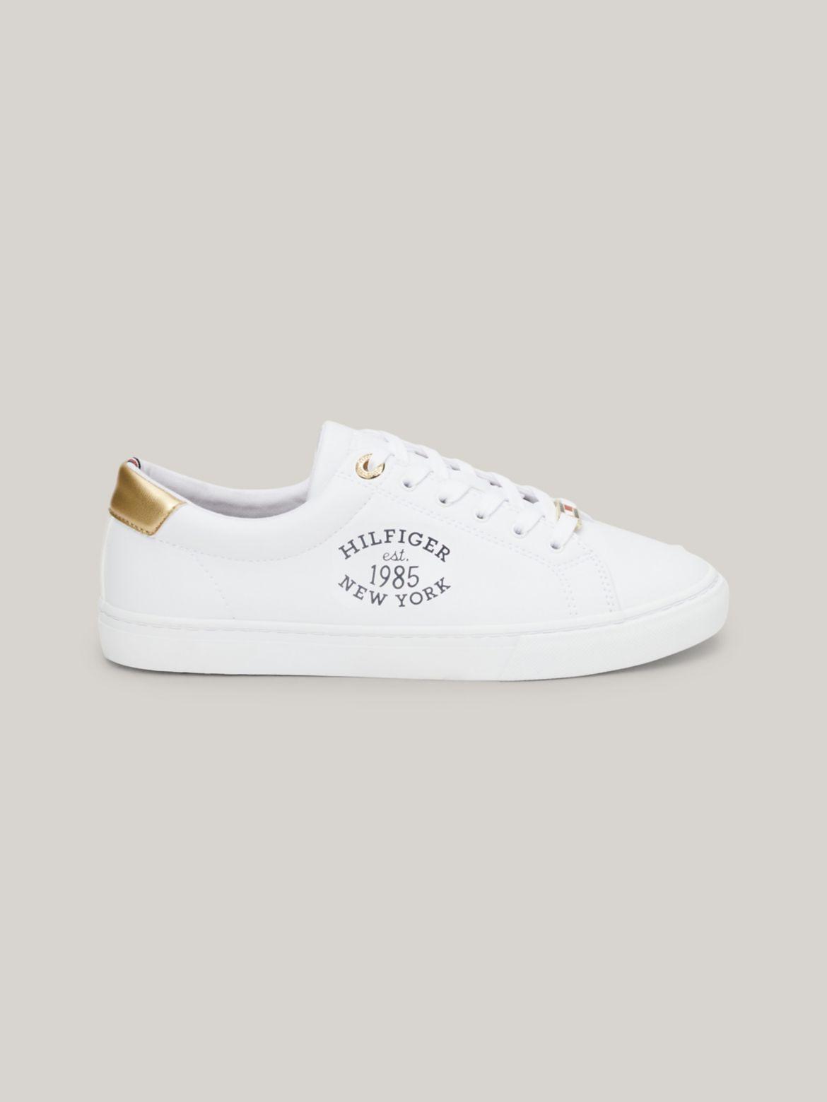 Tommy Hilfiger Women's Hilfiger 1985 Court Sneaker - White - US 9.5 / EU 41 Product Image