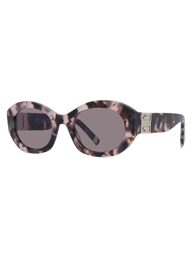 Givenchy Womens 4G 52mm Havana Round Sunglasses Product Image