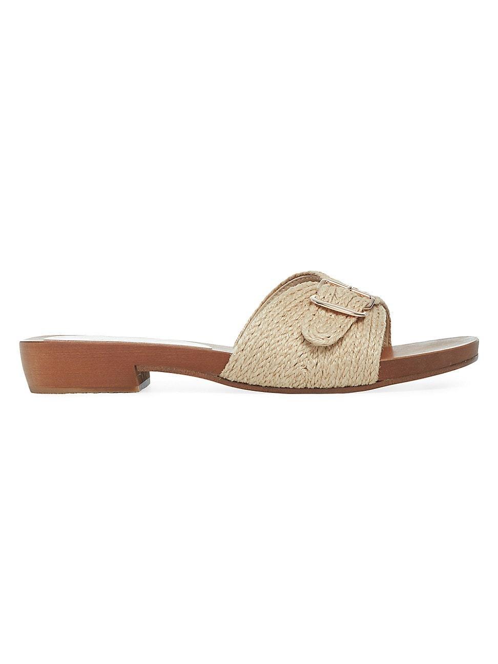 Womens Clover Jute & Wood Slide Product Image