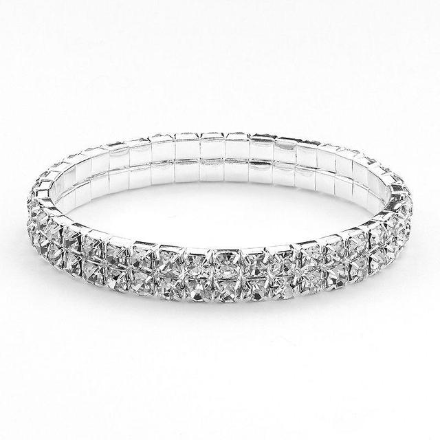 Vieste Simulated Crystal Stretch Bracelet, Womens, Silver Tone Product Image