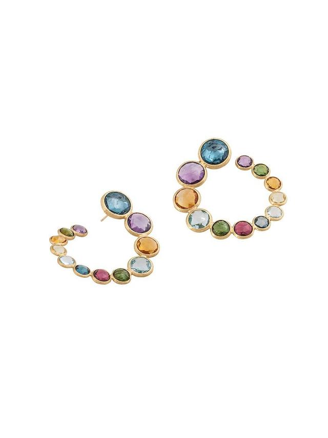 Womens Alta 18K Yellow Gold & Multi-Gemstone Wrap Hoop Earrings Product Image