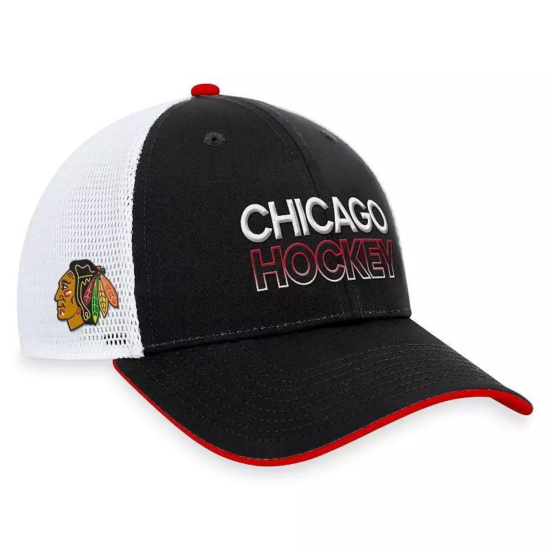 Mens Fanatics Branded Chicago hawks Authentic Pro Rink Trucker Adjustable Hat Product Image