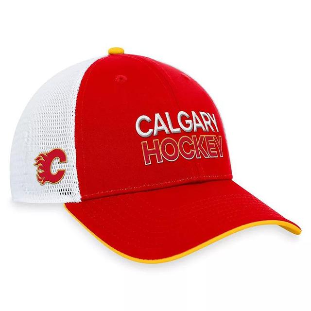 Mens Fanatics Branded  Red Calgary Flames Authentic Pro Rink Trucker Adjustable Hat Product Image