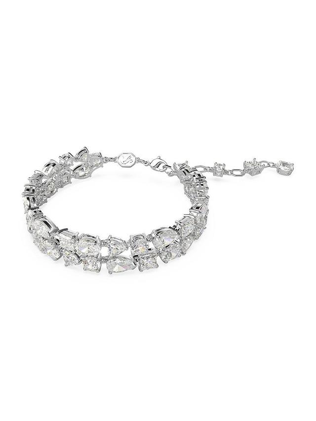 Womens Mesmera Rhodium-Plated & Swarovski Crystal Double-Row Bracelet Product Image