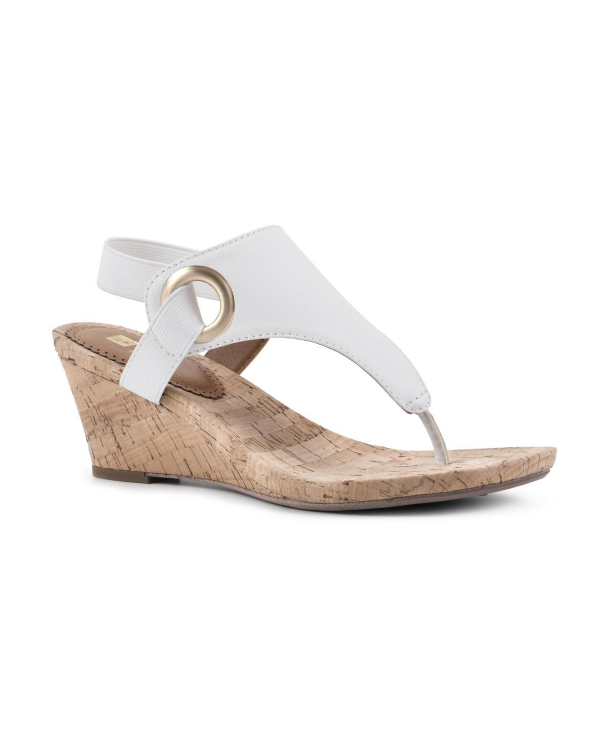 White Mountain Womens Aida Thong Wedge Sandals Product Image