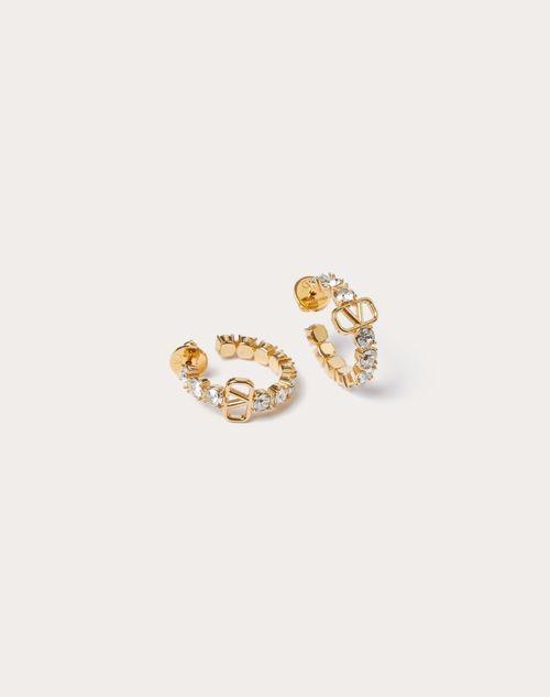 VLOGO SIGNATURE METAL AND SWAROVSKI® CRYSTAL EARRINGS Product Image