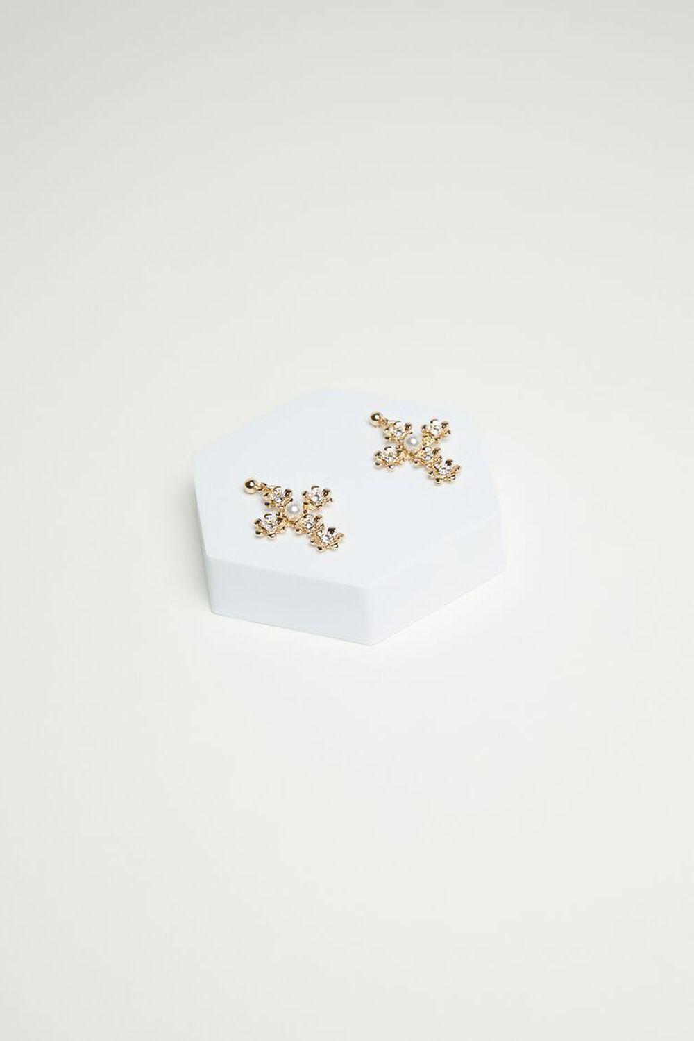 Floral Cross Drop Earrings | Forever 21 Product Image