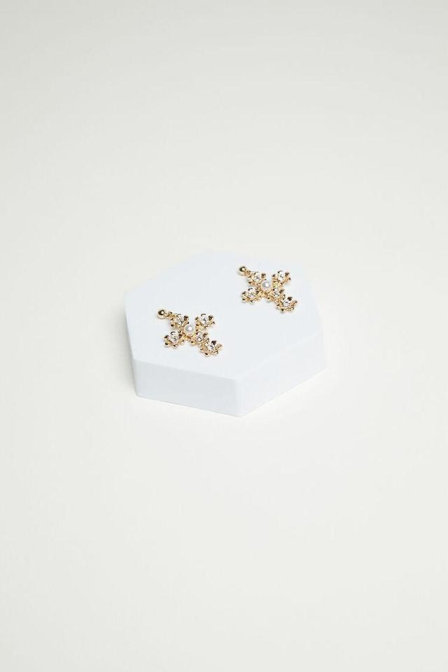 Floral Cross Drop Earrings | Forever 21 Product Image