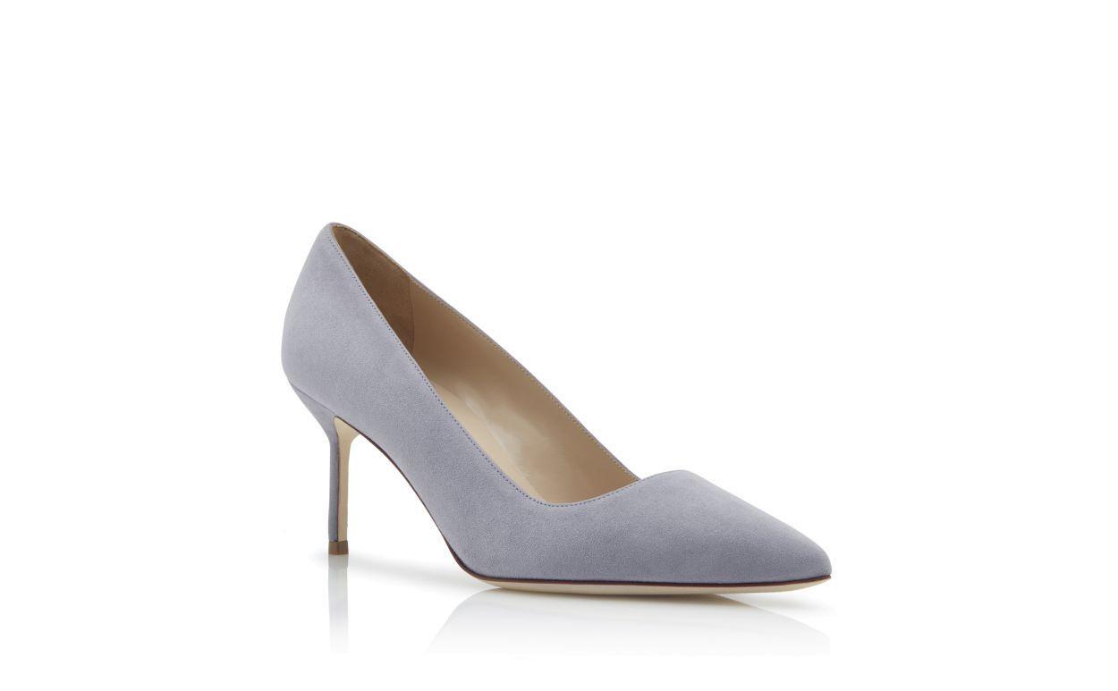 BB 70 Light Grey Suede Pointed Toe Pumps Product Image