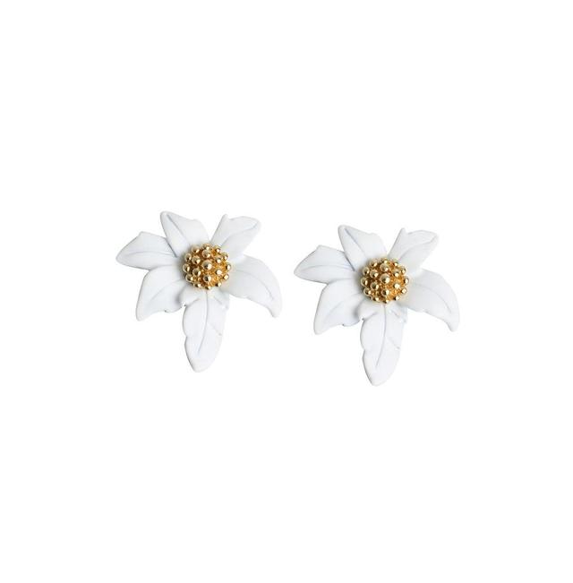 Sohi Womens Green Wild Flower Stud Earrings Product Image