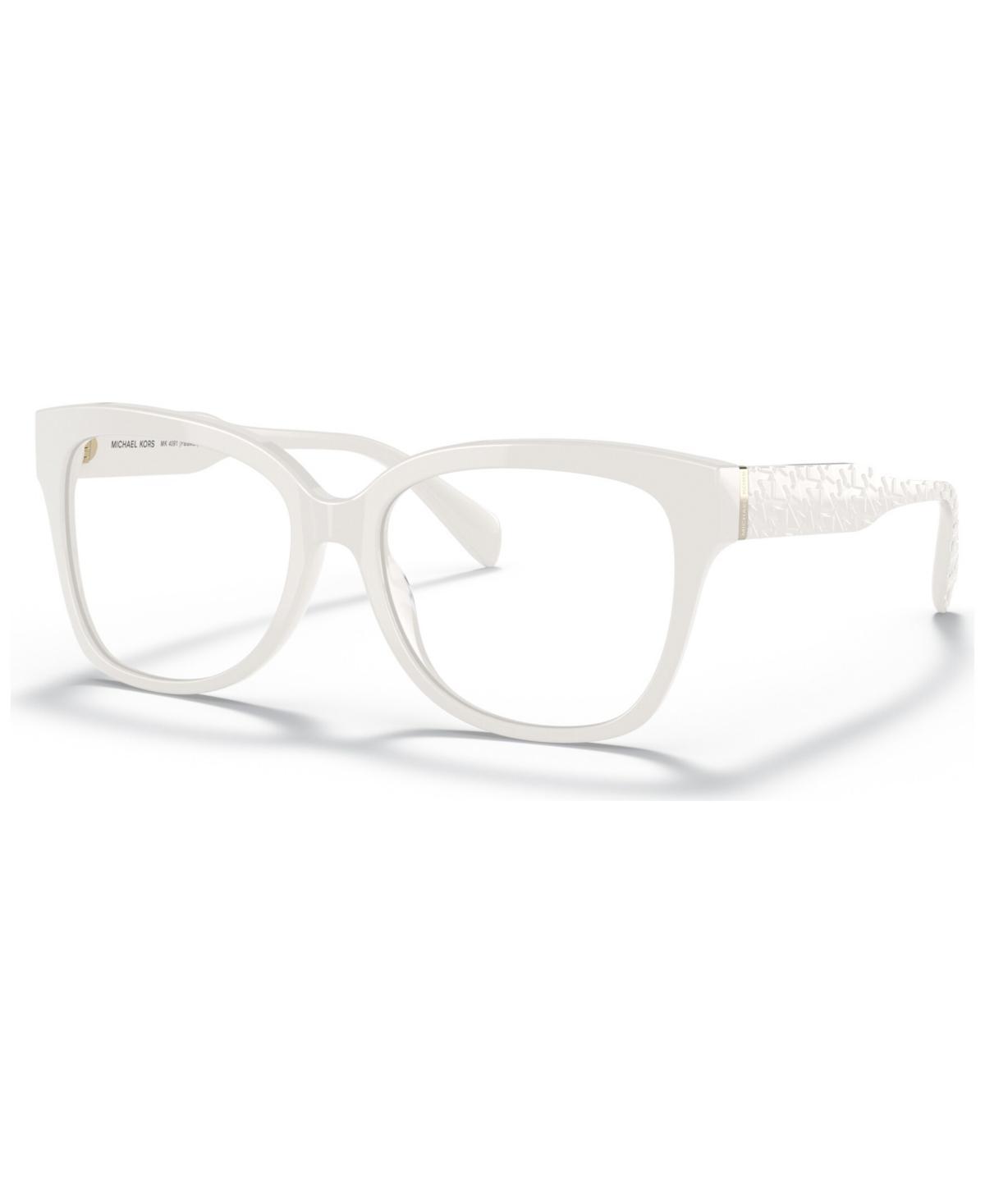 Michael Kors Womens Palawan Square Eyeglasses, MK409154-o - Optic White Product Image