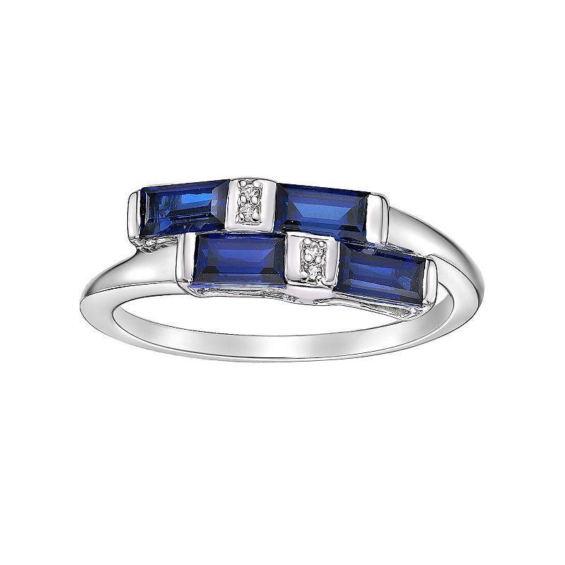 Gemminded Sterling Silver Lab-created Sapphire Ring, Womens Product Image