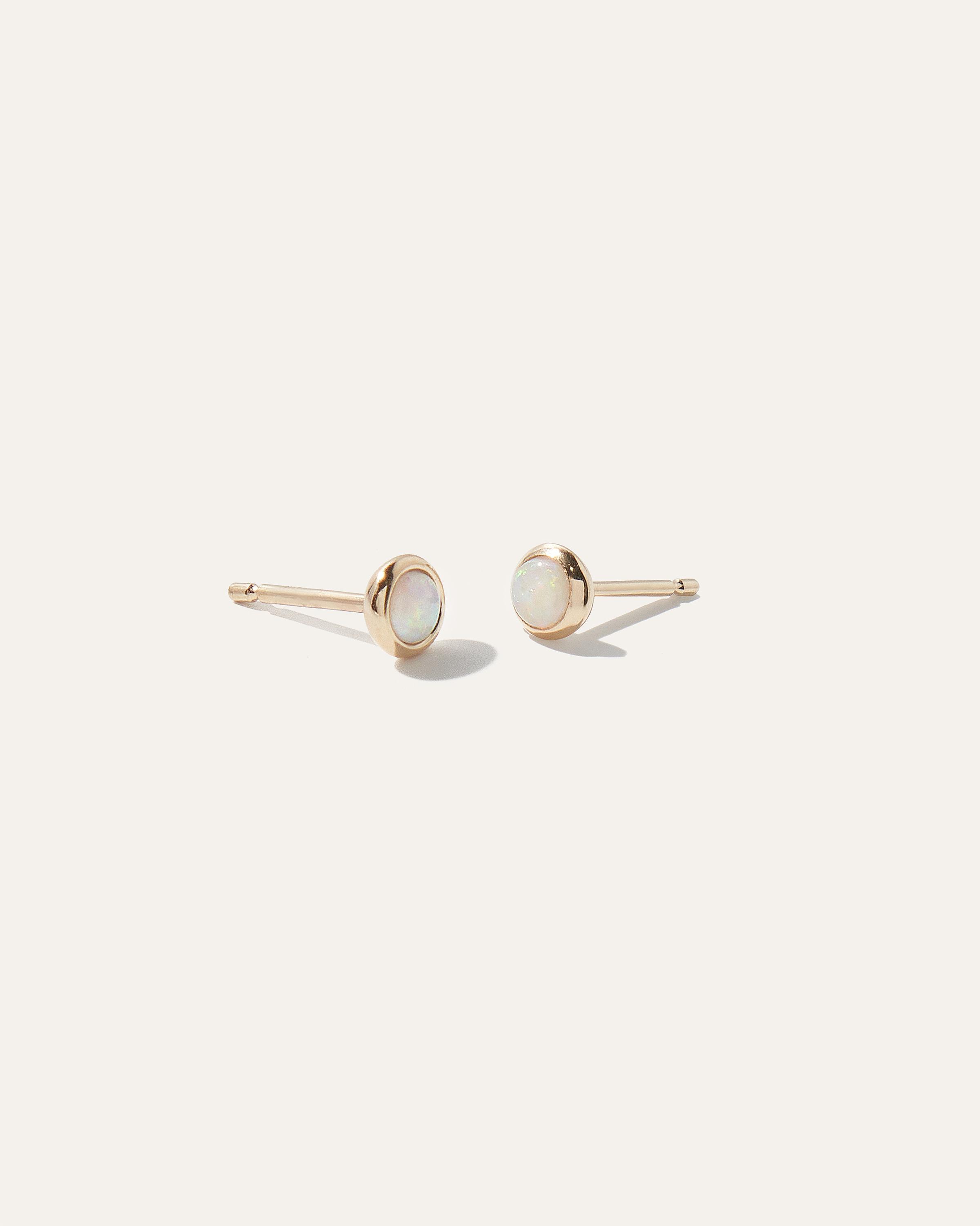 14K Gold Opal Cabochon Studs Product Image