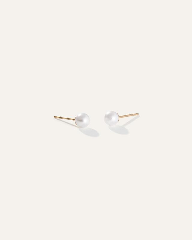 14K Gold Freshwater Cultured Pearl Studs Product Image