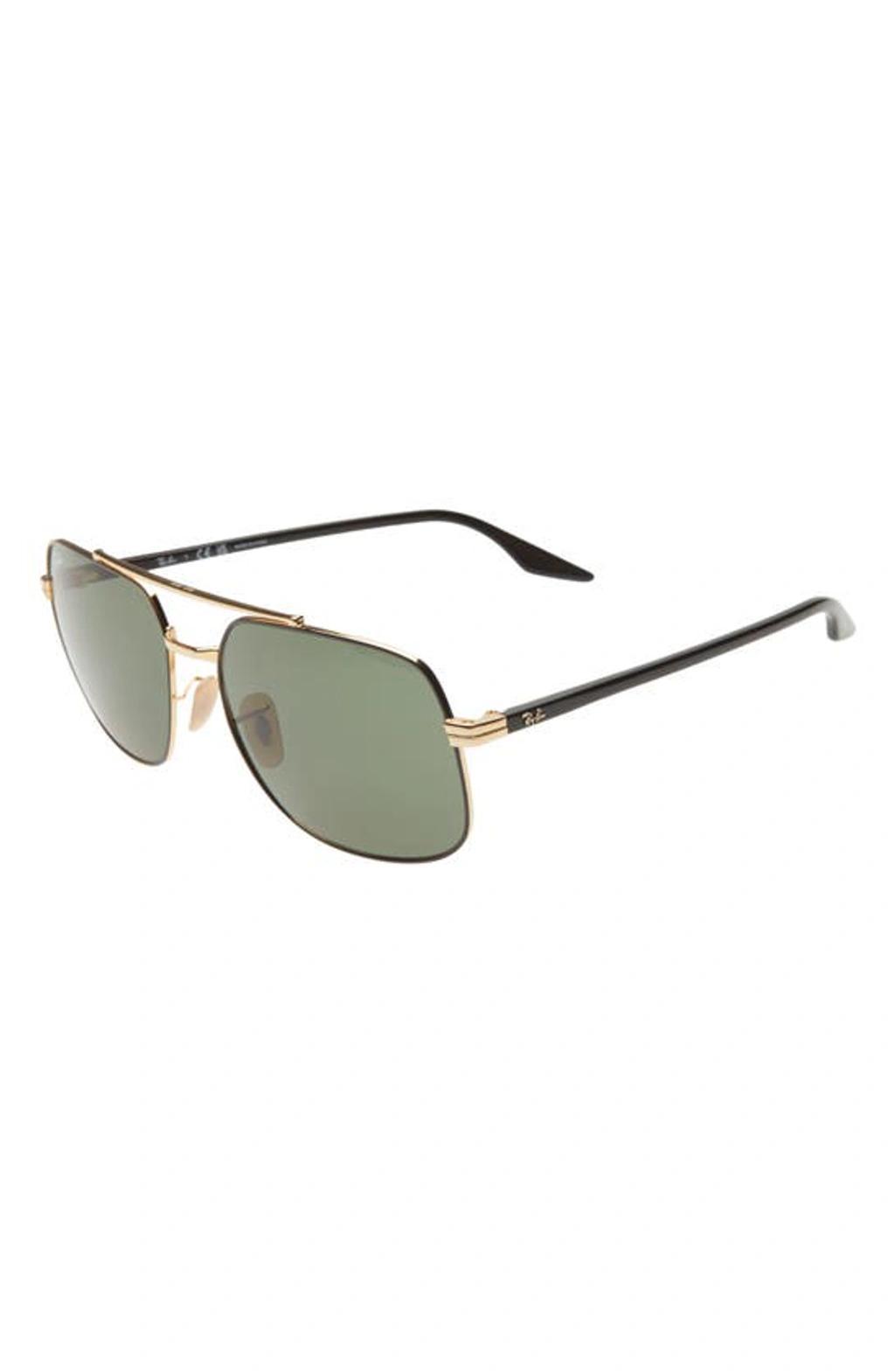 RAY BAN 59mm Polarized Aviator Sunglasses In Black Product Image