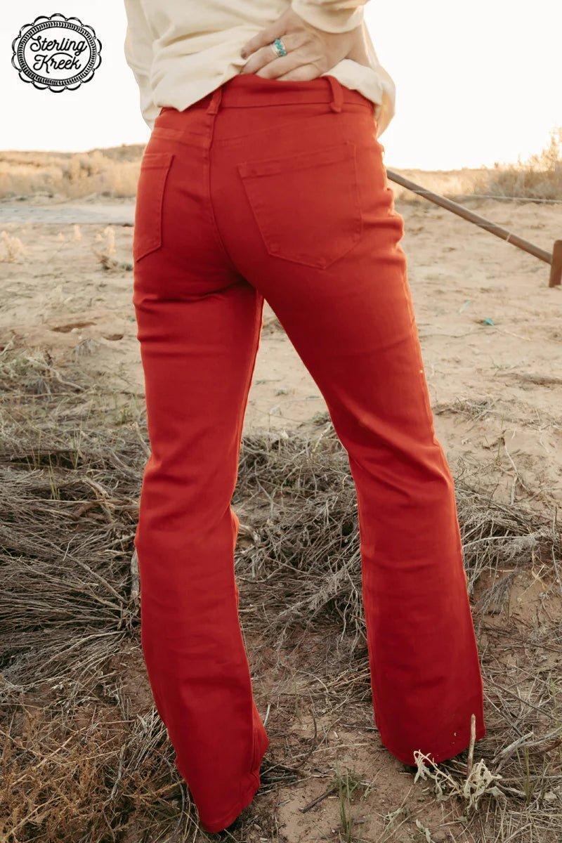 Walking West Denim Red Long Product Image