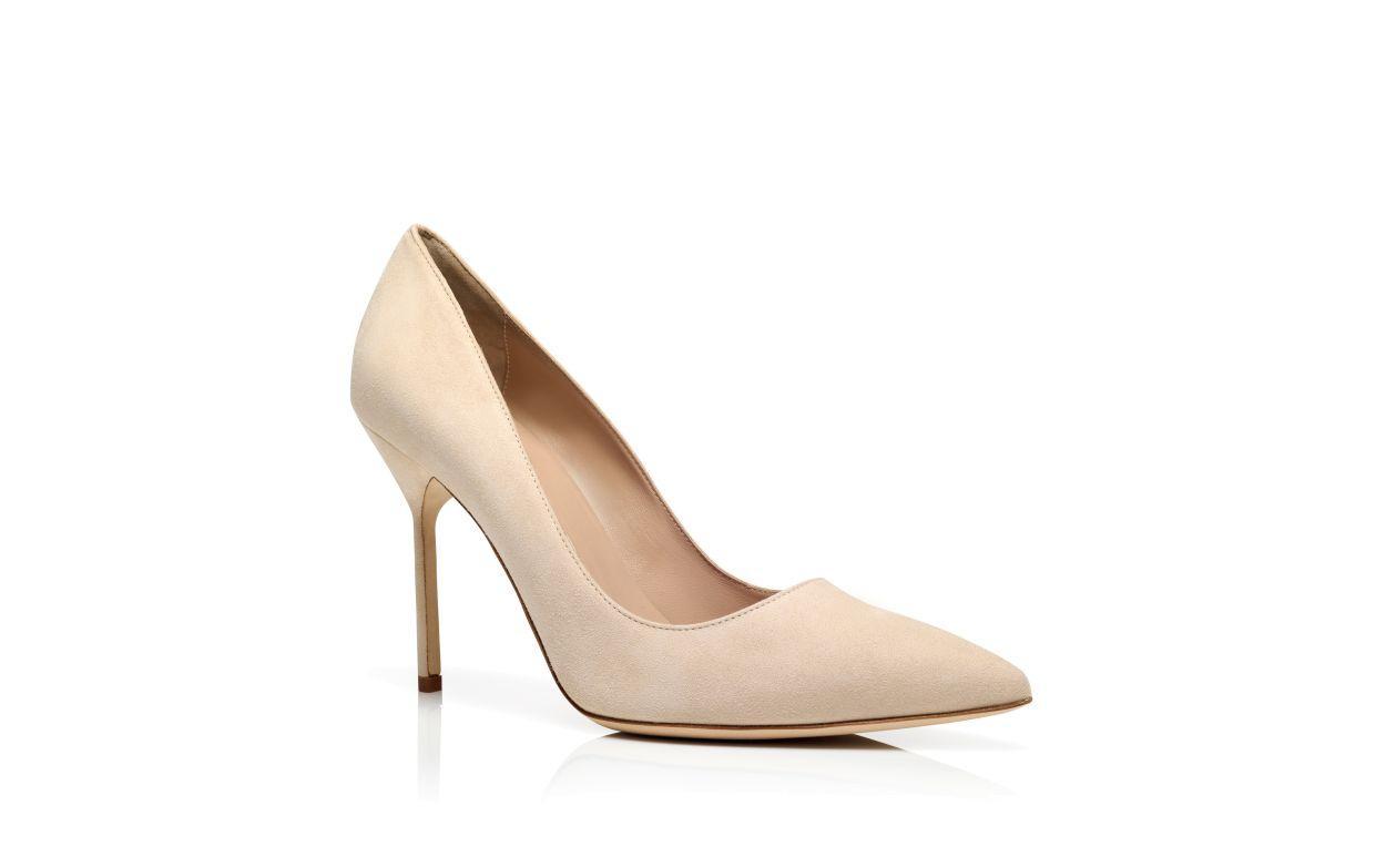 BB Beige Suede Pointed Toe Pumps Product Image