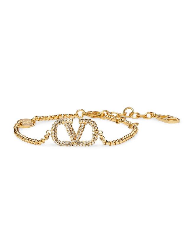 Womens VLogo Signature Bracelet In Metal And Swarovski Crystals Product Image