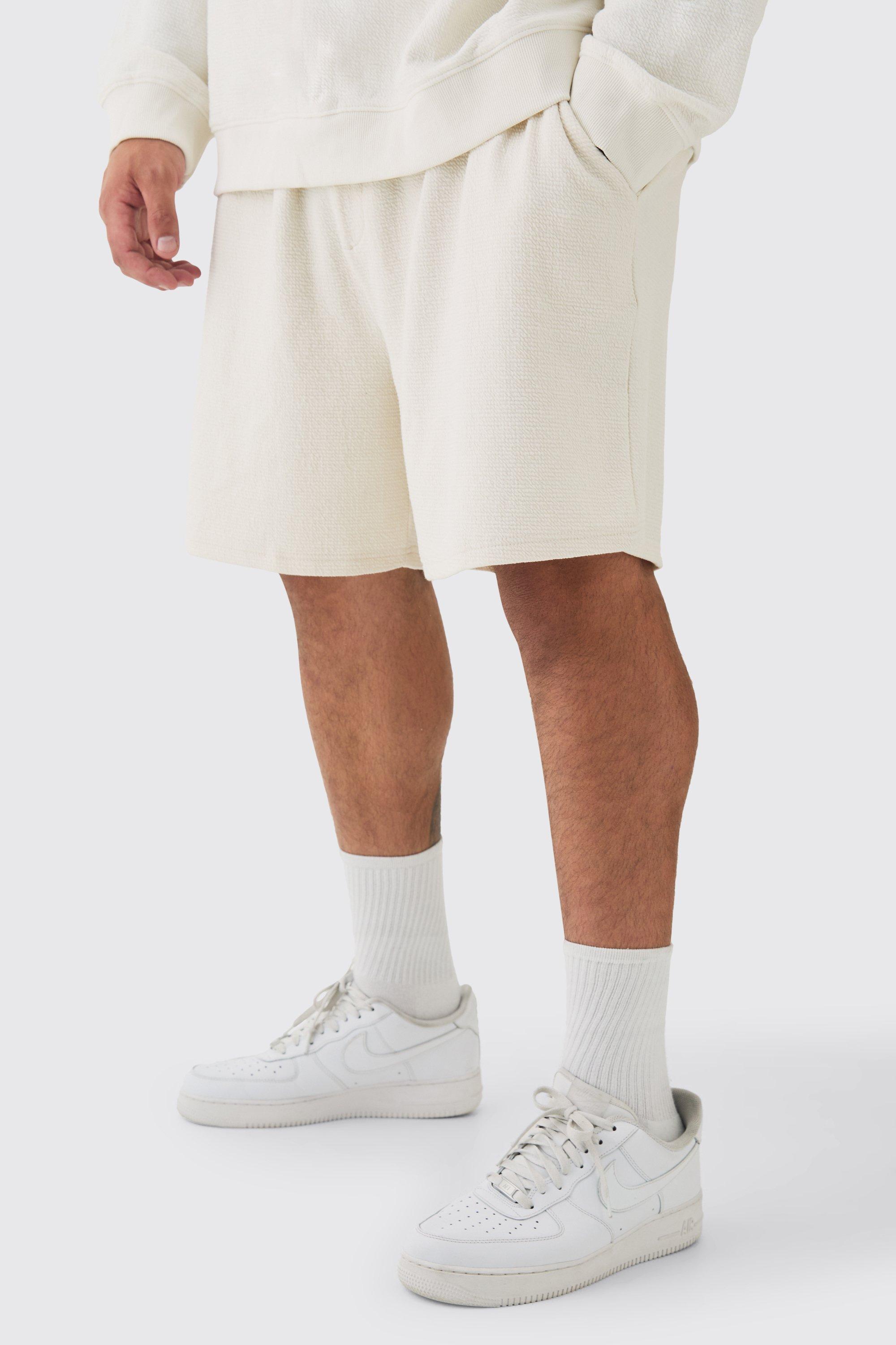 Plus Jacquard Knit Drawcord Shorts | boohooMAN USA Product Image