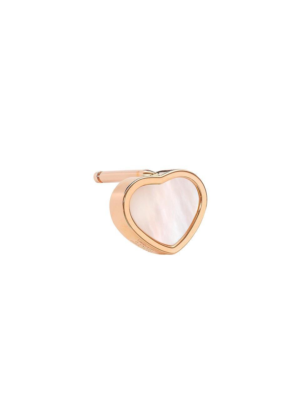 Womens My Happy Hearts 18K Rose Gold & Mother-Of-Pearl Single Stud Earring Product Image