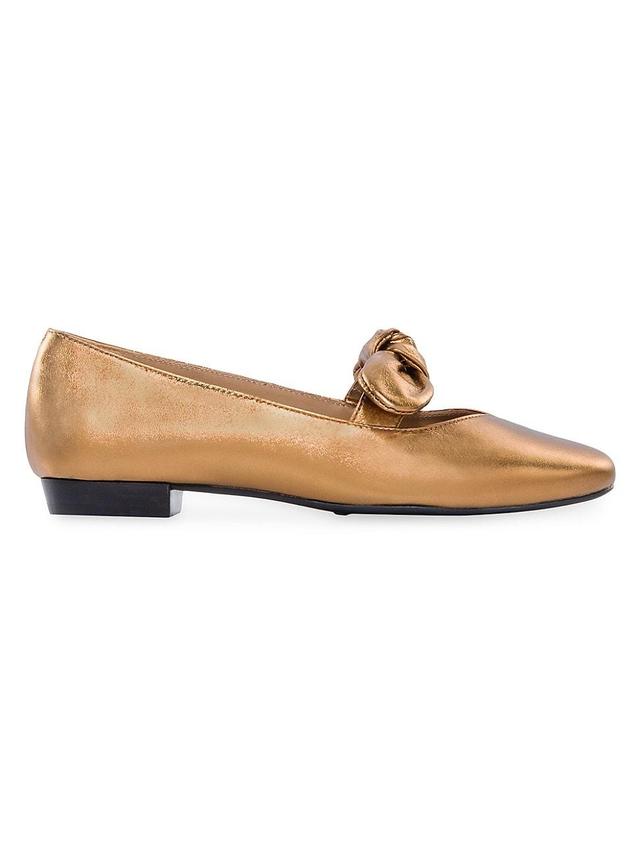 Womens Emersyn Metallic Leather Bow Flats Product Image