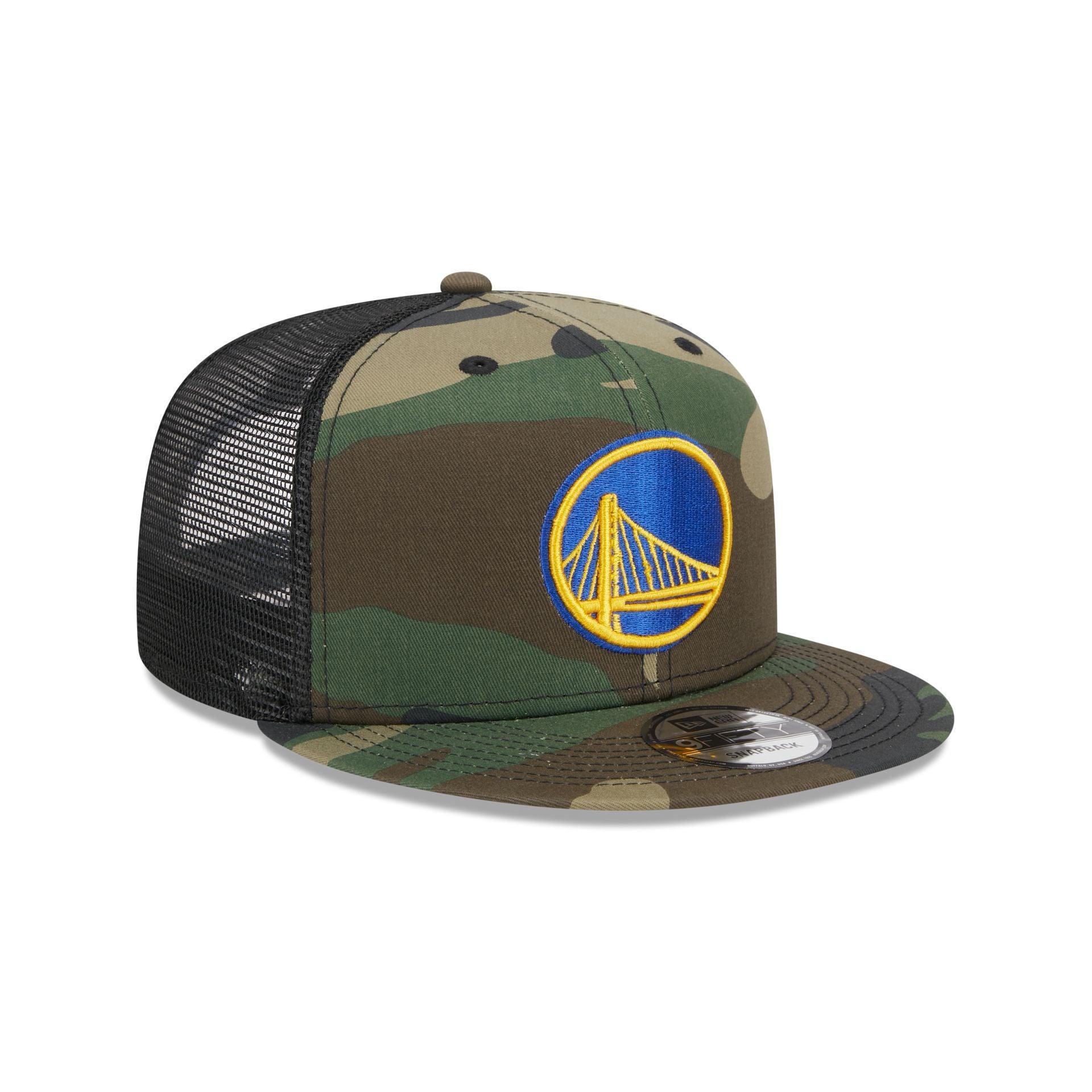 Golden State Warriors Camo 9FIFTY Trucker Snapback Hat Male Product Image