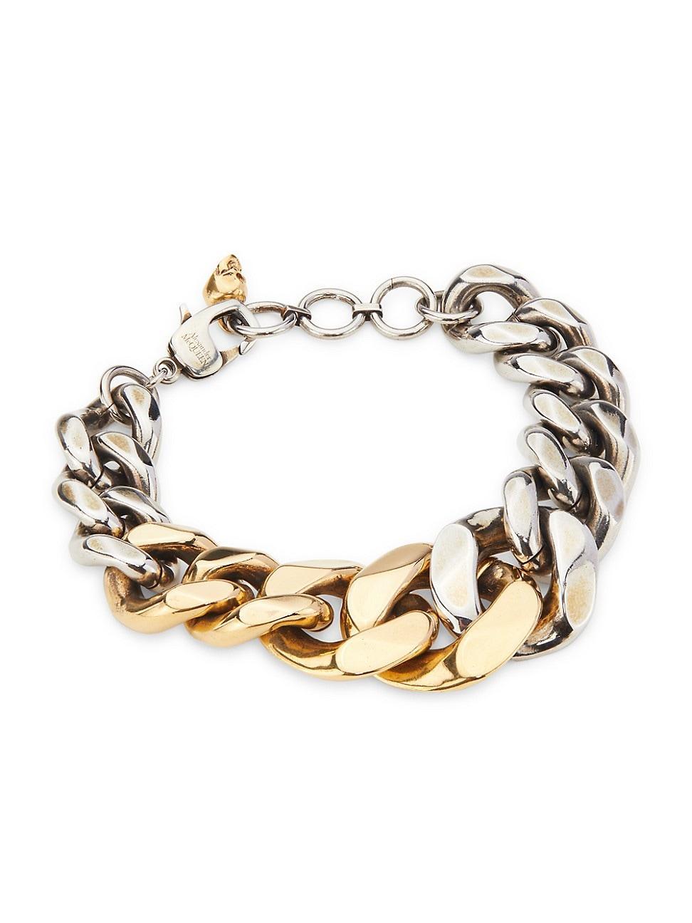 Womens Two-Tone Curb-Chain Bracelet Product Image