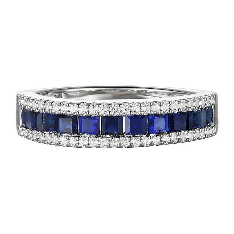 Sterling Silver Lab-Created Sapphire Ring, Womens Product Image