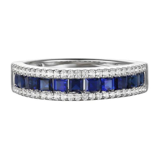 Sterling Silver Lab-Created Sapphire Ring, Womens Product Image