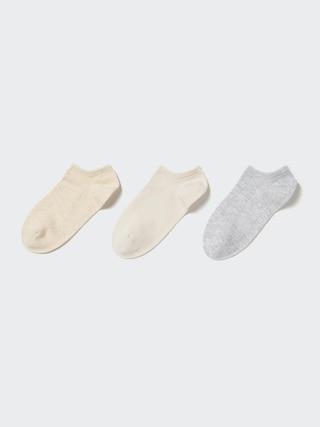 Womens Short Socks (3 Pairs) with Deodorizing Beige US W 7.5-10 UNIQLO US Product Image