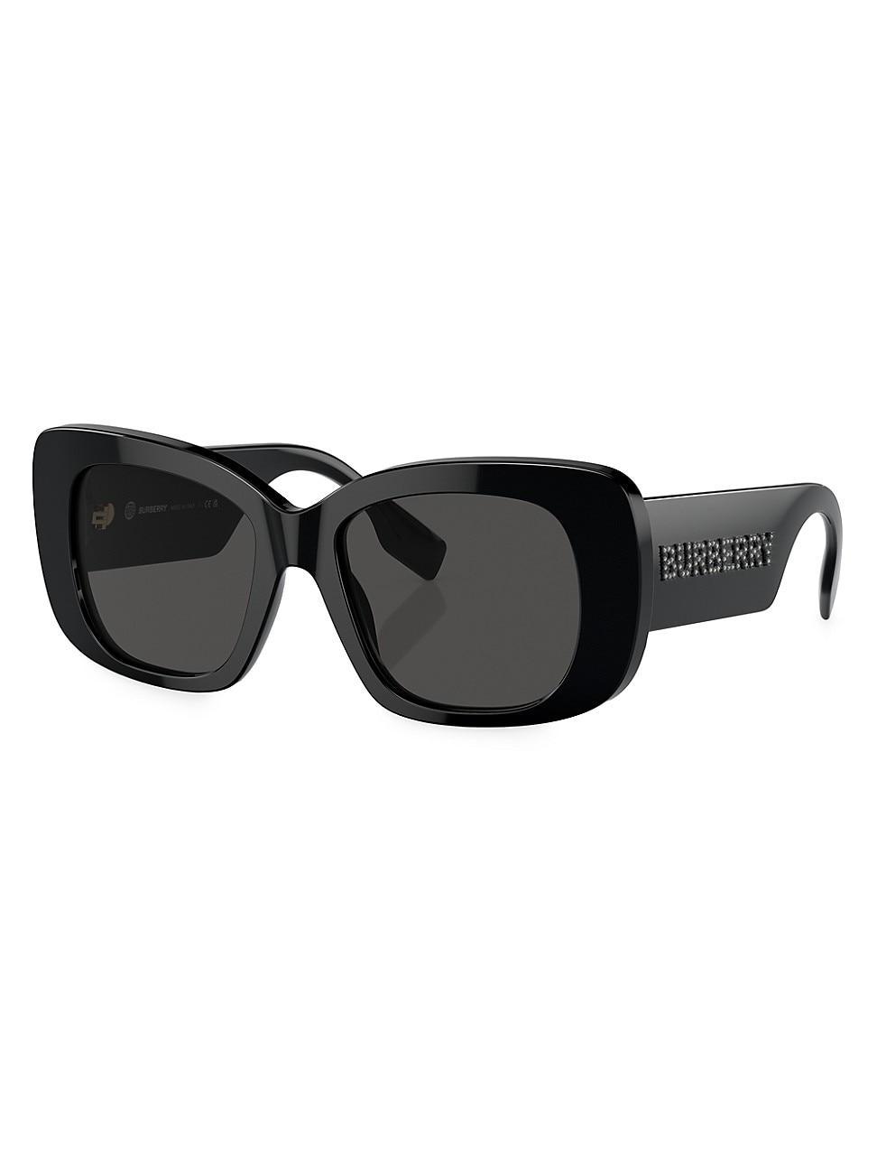 Mens Geometric Logo Acetate & Plastic Rectangle Sunglasses Product Image