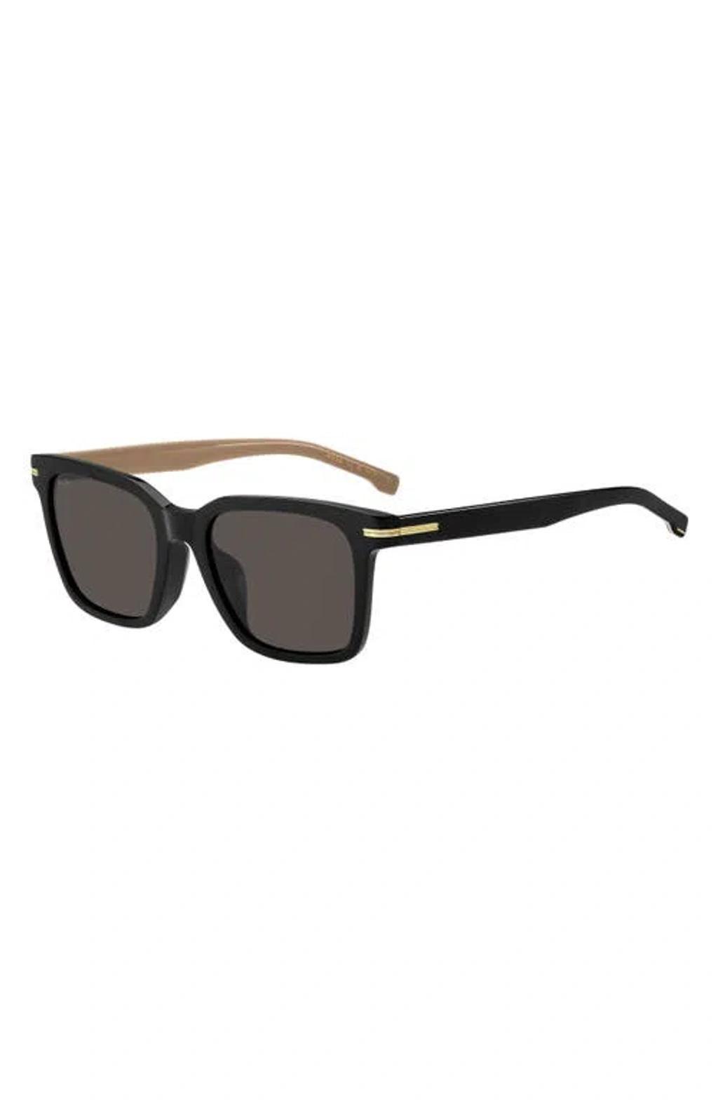 Boss 54mm Rectangular Sunglasses In Black Beige/grey Product Image