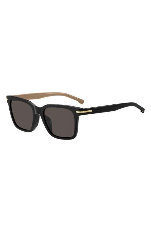 Boss 54mm Rectangular Sunglasses In Black Beige/grey Product Image