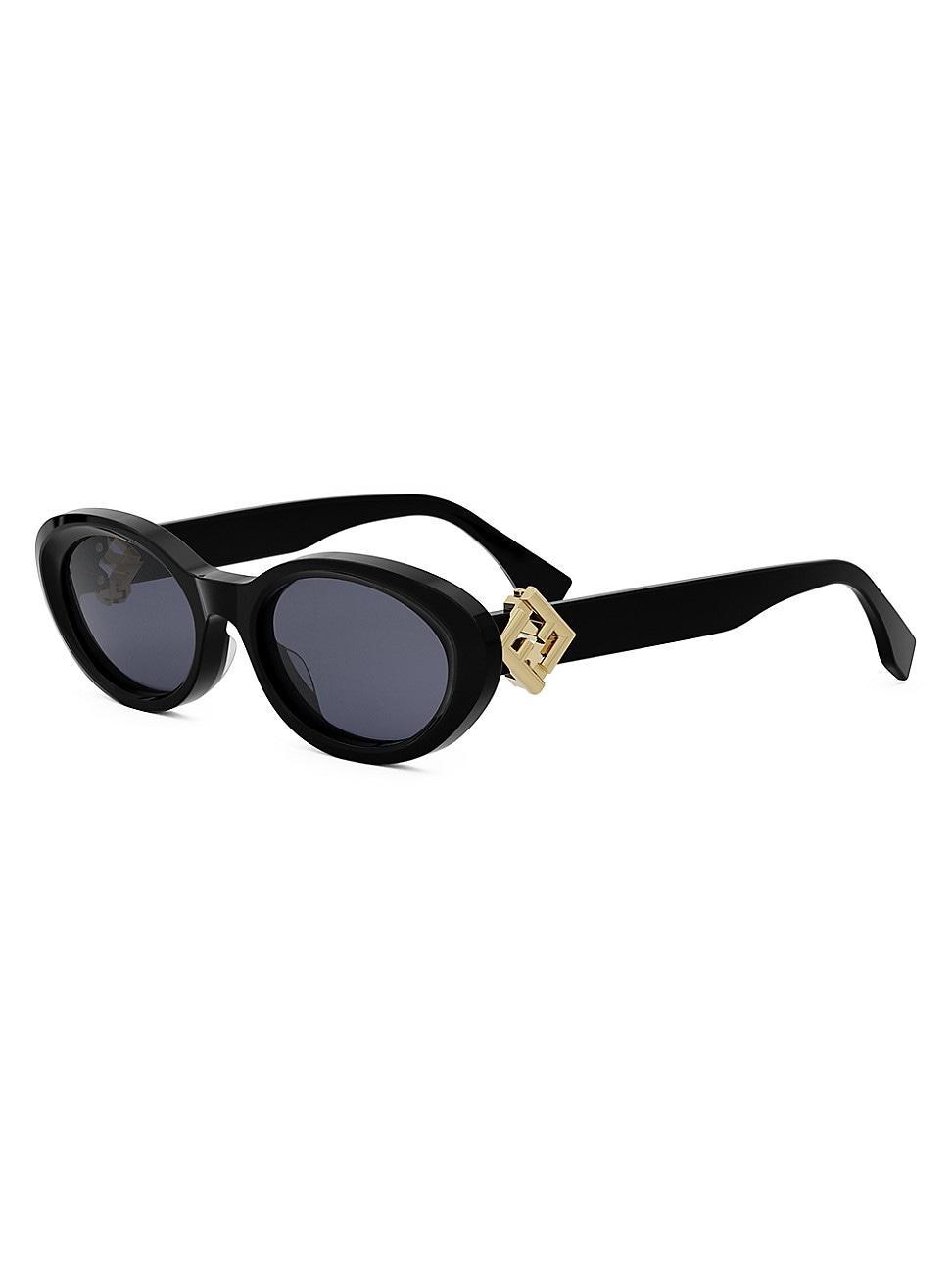 Womens Diamond Black 53MM Oval Sunglasses Product Image