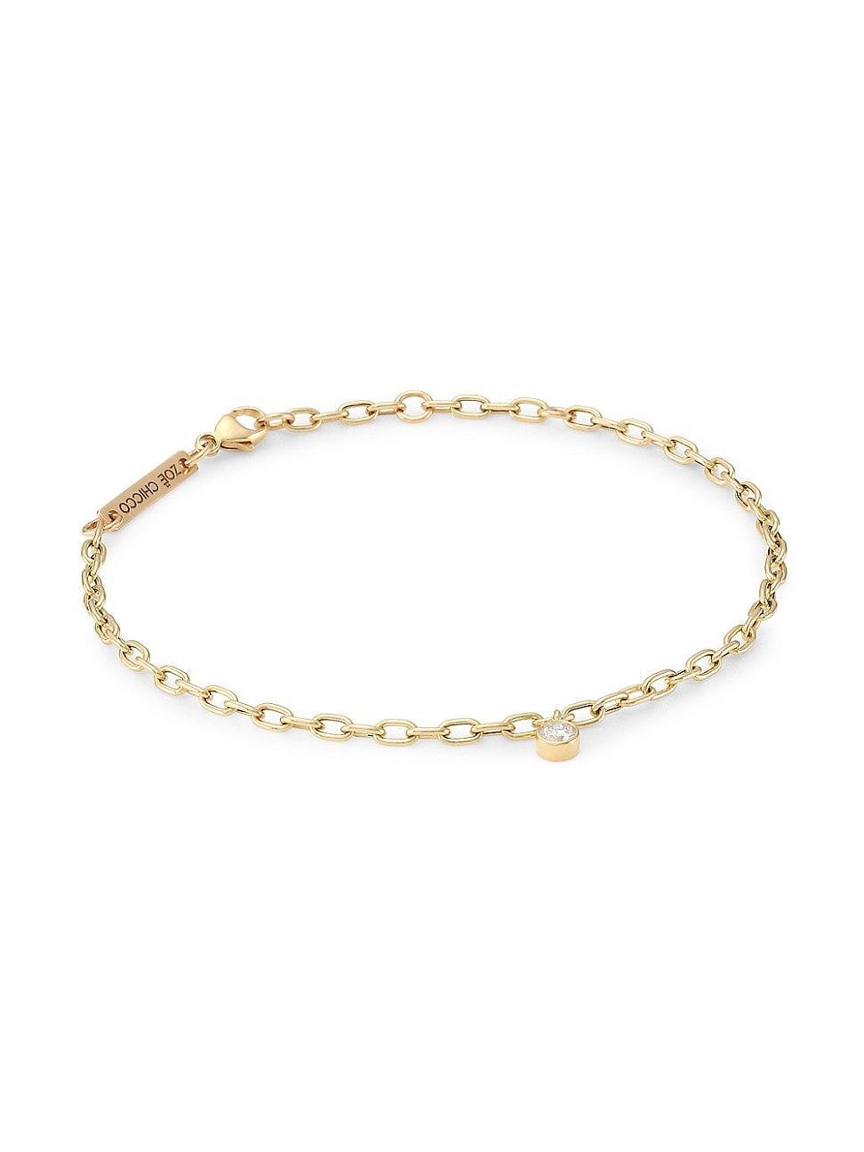 Zo Chicco Diamond Charm Oval Link Chain Bracelet Product Image