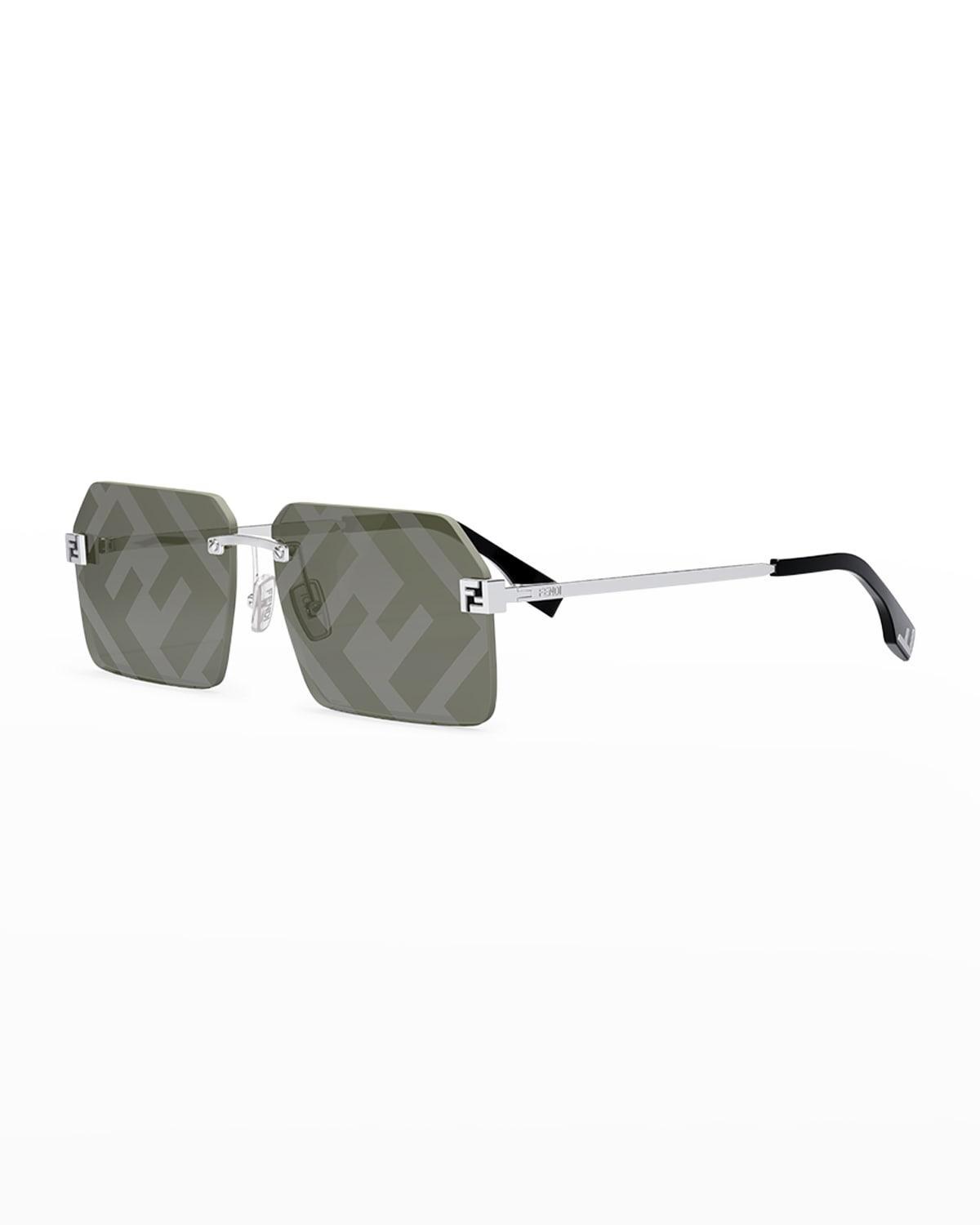 Mens FF Logo Print 59MM Square Sunglasses Product Image