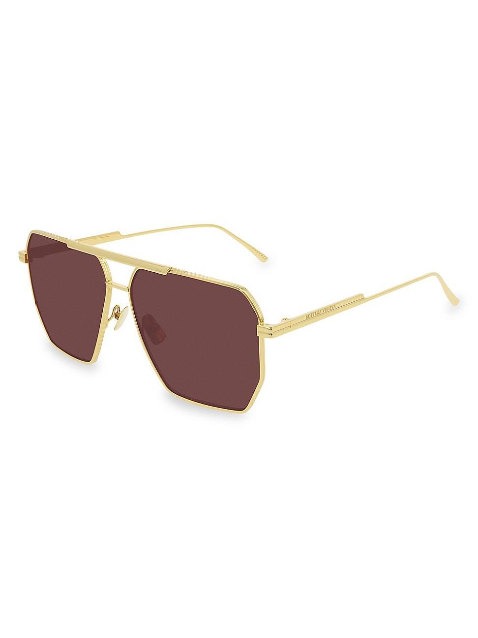 Womens 60MM Trapezoid Sunglasses Product Image