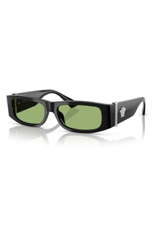 VERSACE 55mm Rectangular Sunglasses In Black Product Image