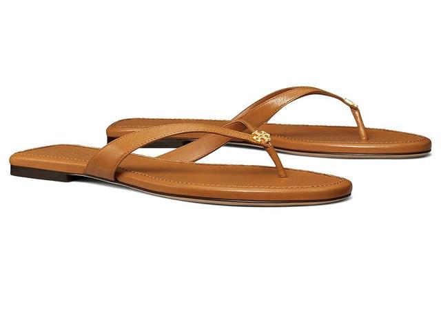 Tory Burch Capri Leather Flip-Flop (Caramel Corn) Women's Shoes Product Image