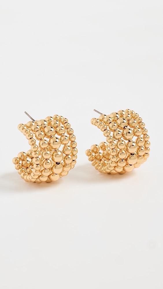 Kenneth Jay Lane Gold Beads Hoop Pierced Earrings | Shopbop Product Image